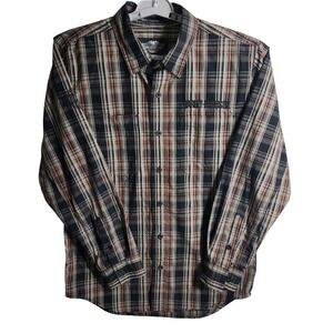 Harley Davidson Genuine MotorClothes Plaid Flannel Long Sleeve Shirt Mens Medium